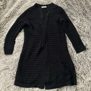 Boden Medium Black Crochet Coatigan